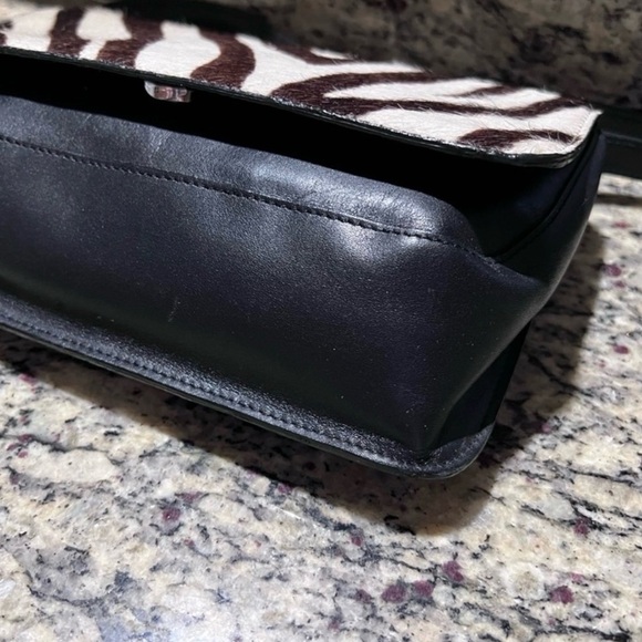 Adrienne Vittadini Zebra Pattern Shoulder Bag - Black and White - Picture 2 of 2